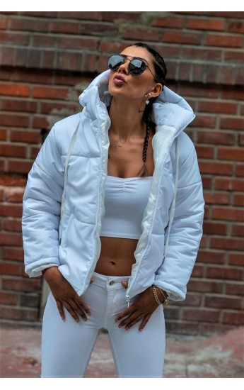 Beyaz Su Geçirmez Kapüşonlu Şişme Mont Beyaz&hellip;