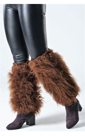 Kahverengi Tüylü Peluş Tozluk Kahverengi&hellip;