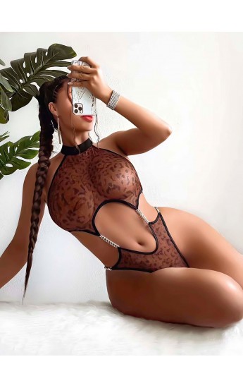 Kadın Kahverengi Zincir Detaylı Fantezi Kostüm 2004 S/M&hellip;