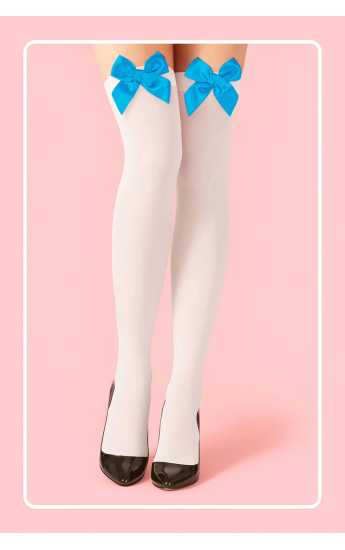 Mavi Fiyonklu Beyaz Jartiyer Çorabı TM1381&hellip;