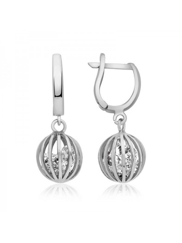 925 Ayar ​Gümüş Taşlı Küre Küpe T3911 (1152)