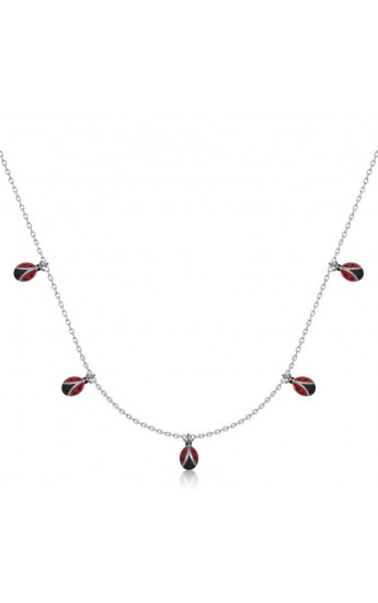 925 Ayar Gümüş Uğur Böceği Şans Kadın Kolye T8406 (1152)&hellip;