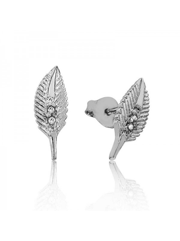 925 Ayar Gümüş Yaprak Çivili Küpe Ea1160108 (1152)