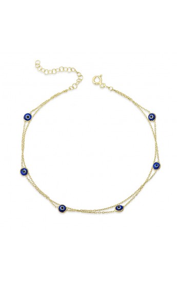 Gümüş Gold Çift Zincirli Nazar Halhal (1152)&hellip;