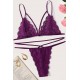 Kadın Mor Dantel Sütyen Külot Takımı