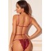 Kadın Bordo Dantelli Çapraz Sütyen Takımı