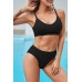 Kadın Siyah Yüksek Bel Dolgusuz Sütyen Takımı
