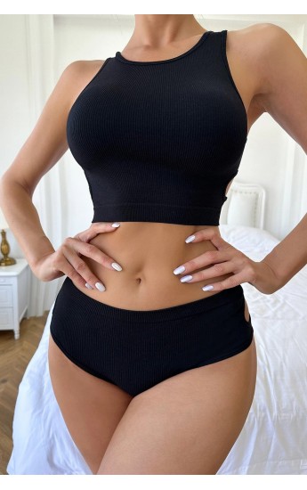Kadın Siyah Yuvarlak Cut-out Detaylı Şık Iç Çamaşır Takımı&hellip;