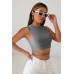 Kadın Gri Çapraz Bağlamalı Crop Top Büstiyer Kadın Gri Çapraz Bağlamalı Crop Top Büstiyer