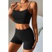 Kadın Siyah Şortlu Kaşkorse Gecelik Takım