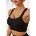Kadın Siyah Sırtı Açık Derin Göğüs Dekolteli Şık Crop Top Bluz
