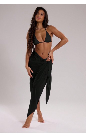Kadın Siyah Bodrum Stili Bağlama Detaylı 150x75 Pareo&hellip;