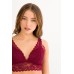 Kadın Bordo Dantelli Büstiyer Sütyen Külot Takımı